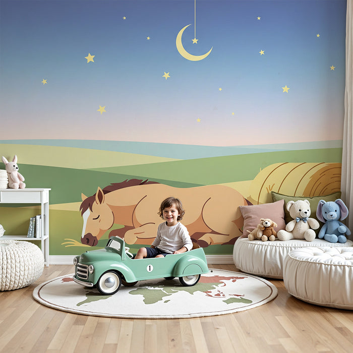 Barntapet | Sovande häst under en stjärnklar himmel