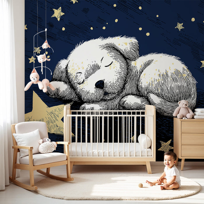 Barntapet | Sover valp under en stjärnklar himmel