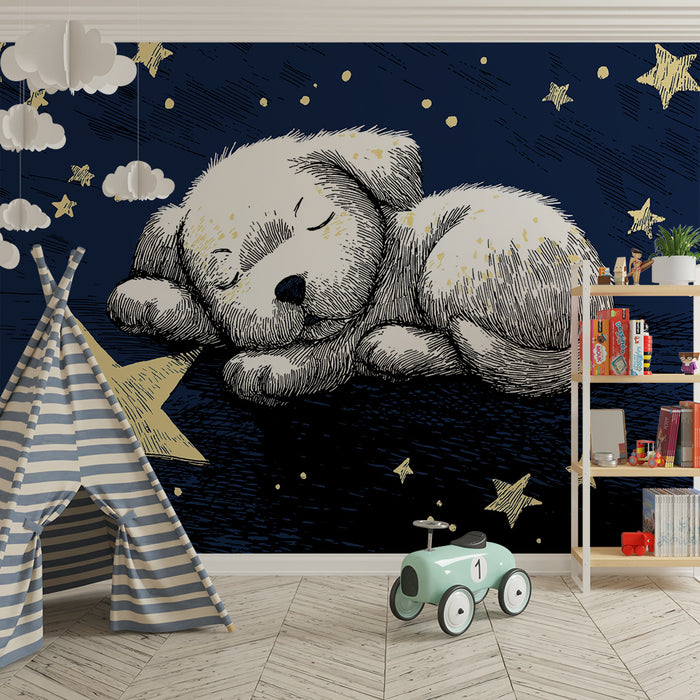 Barntapet | Sover valp under en stjärnklar himmel