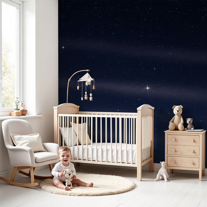 Papel pintado para habitación infantil | Cielo estrellado relajante para noches tranquilas