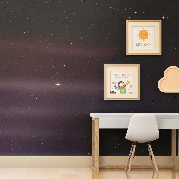 Papel pintado para habitación infantil | Cielo estrellado relajante para noches tranquilas
