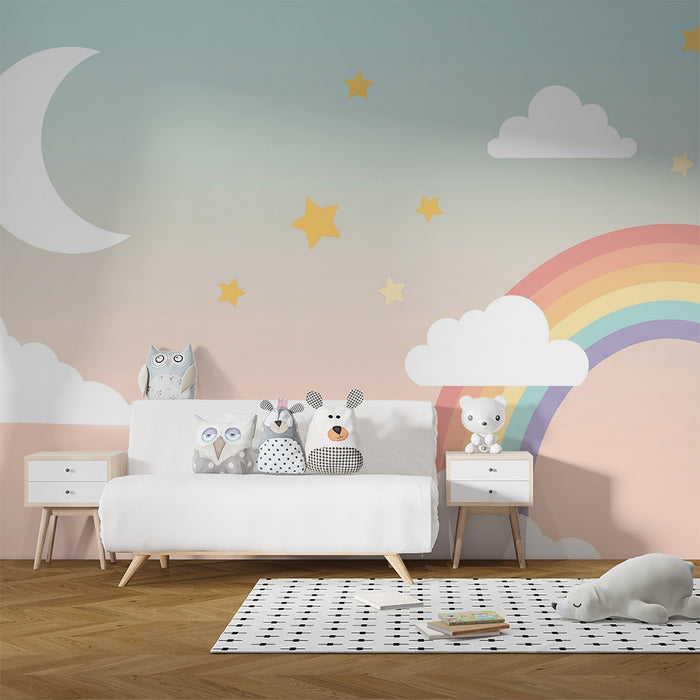 Barntapet | Stjärnhimmel och mjuk regnbåge