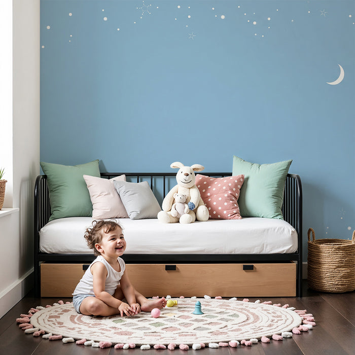 Barntapet | Stjärnhimmel och snöflingor