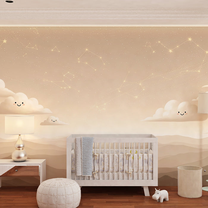 Paberi tapeet beebi tuba | Tähtede ja lõbusate pilvede taustapilt