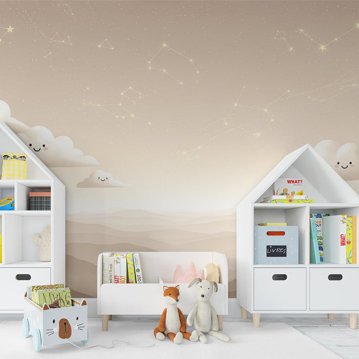 Paberi tapeet beebi tuba | Tähtede ja lõbusate pilvede taustapilt