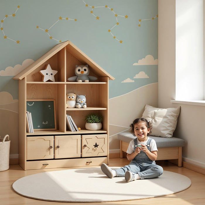 Nursery room wallpaper | Starry sky and gentle landscapes