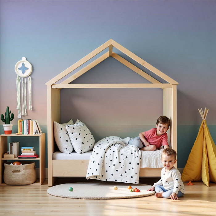 Papier peint chambre bébé | Ciel pastel et mer scintillante