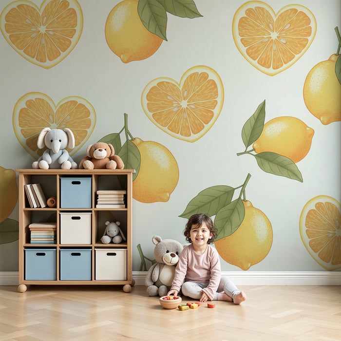 Barntapet | Citron och apelsin på mjuk bakgrund