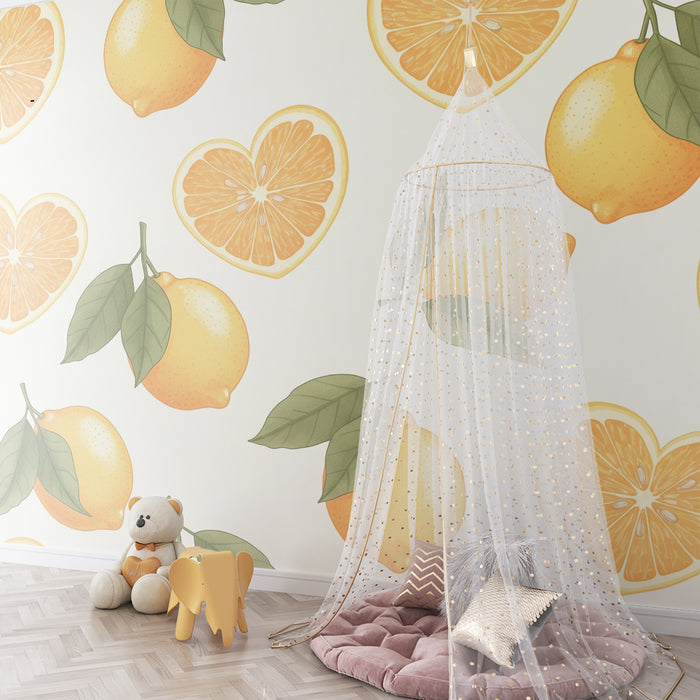 Barntapet | Citron och apelsin på mjuk bakgrund