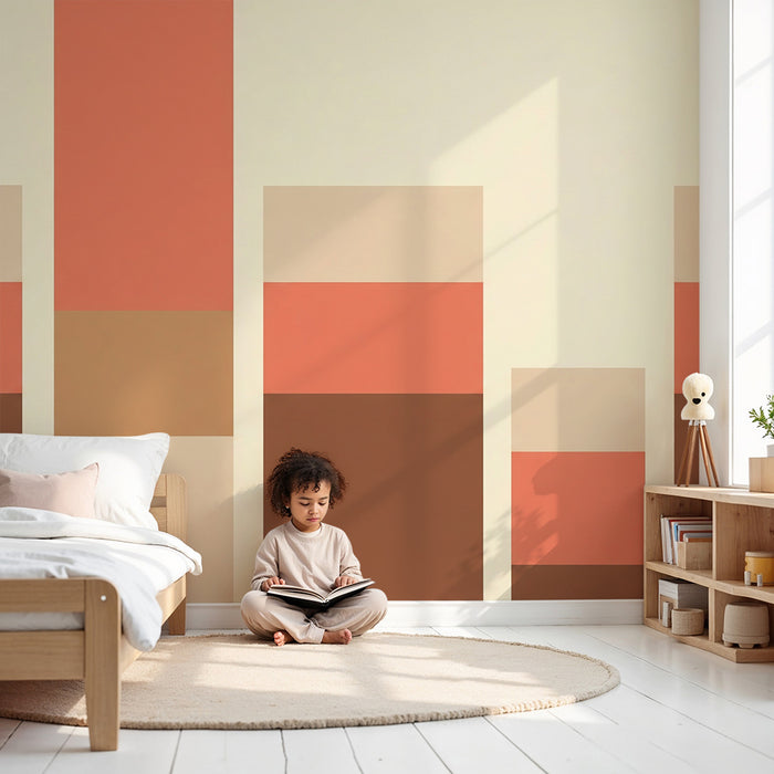 Papier peint chambre bébé | Composition géométrique douce dans des teintes pastel