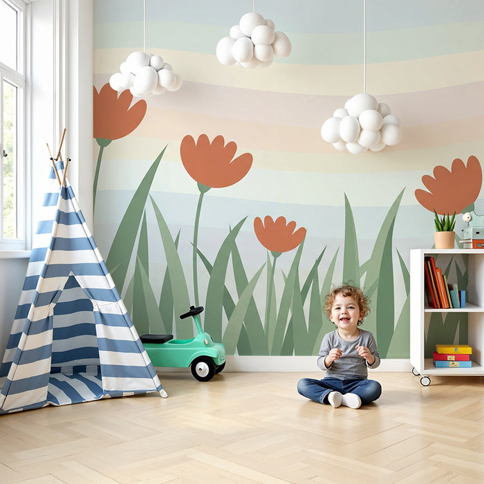Papel de parede quarto bebê | Papoilas selvagens