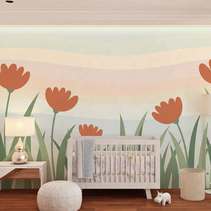 Papel de parede quarto bebê | Papoilas selvagens