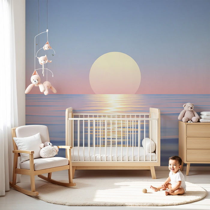 Papel pintado infantil | Atardecer tranquilo en el océano