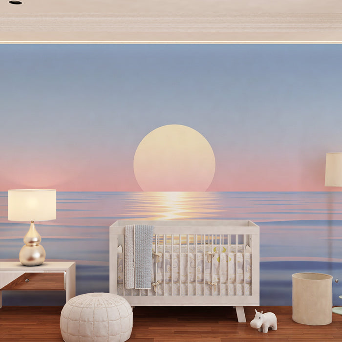 Papel pintado infantil | Atardecer tranquilo en el océano