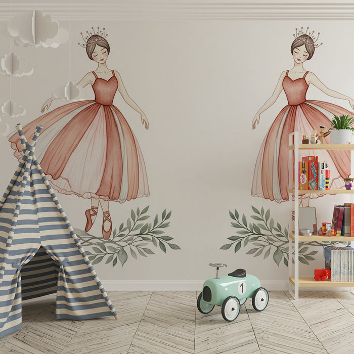 Tapeta dětského pokoje | Elegantní a jemné tanečnice