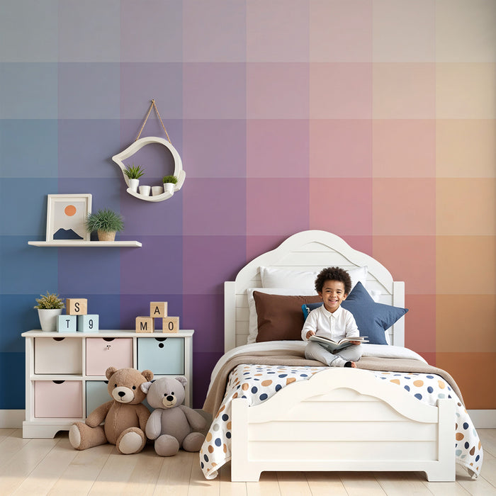 Papel de parede quarto bebê | Suave degradê de cores pastel calmantes