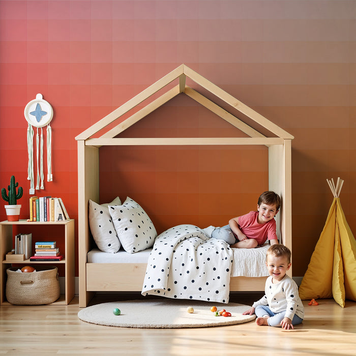 Nursery room wallpaper | Soft gradient from pink to orange