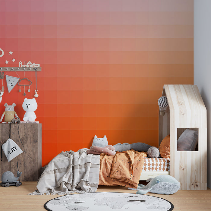 Nursery room wallpaper | Soft gradient from pink to orange