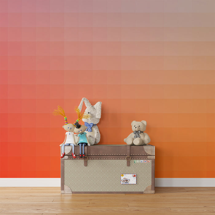 Nursery room wallpaper | Soft gradient from pink to orange