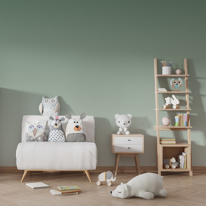 Carta da parati bambini | Sfumatura delicata di verde