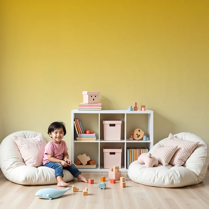 Børneværelse tapet | Blid og beroligende gul gradient