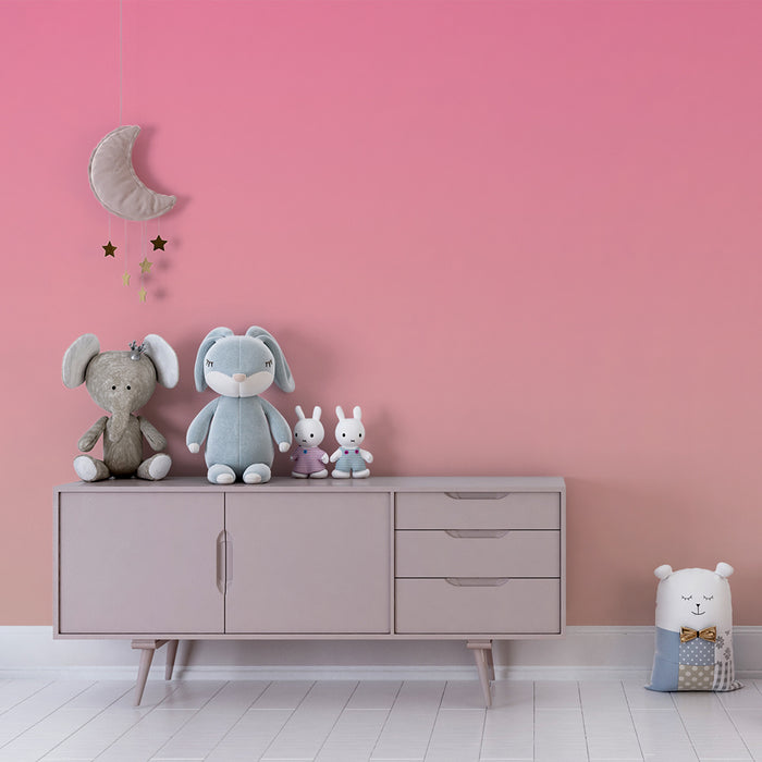 Papier peint chambre bébé | Dégradé rose bonbon