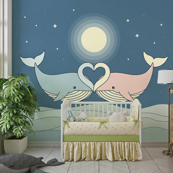 Barntapet | Två kärleksfulla valar under månen