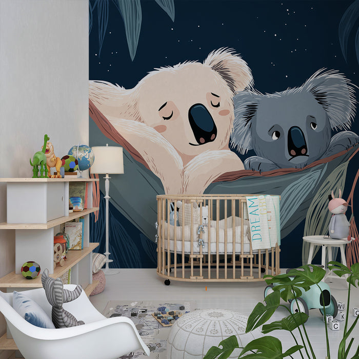 Beebitoa seina tapeet | Kaks rahulikku koaalat hammikus tähtede all