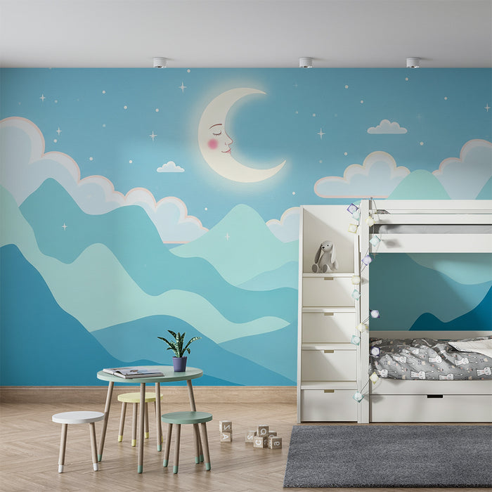 Papel de parede quarto bebê | Γλυκιά νύχτα με αστερόσκονη τοπίο