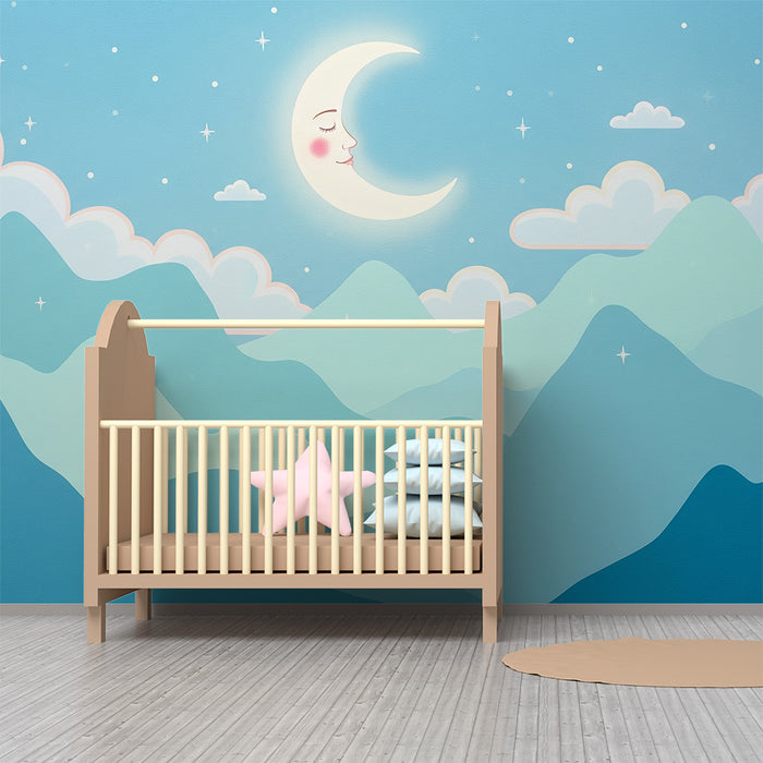 Papel de parede quarto bebê | Γλυκιά νύχτα με αστερόσκονη τοπίο