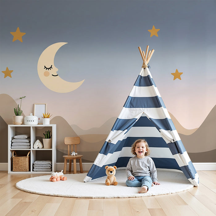 Paberi tapeet beebi tuba | Magus tähtede öö koos naeratava kuuga