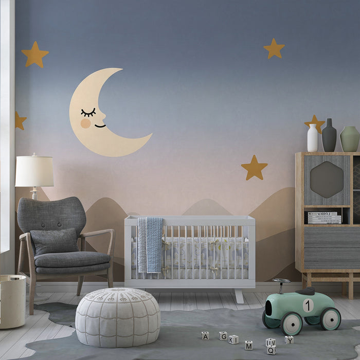 Paberi tapeet beebi tuba | Magus tähtede öö koos naeratava kuuga