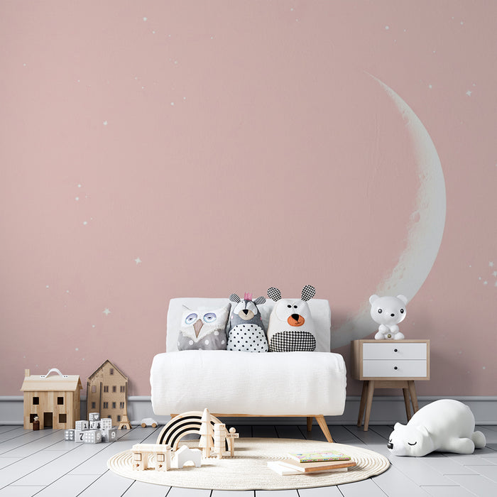 Papier peint chambre bébé | Douce nuit étoilée avec lune