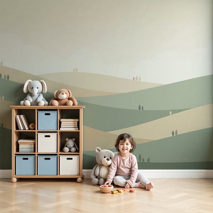 Paberi tapeet beebitoa | Õrnad pastelsed mäed ja rahustav taevas