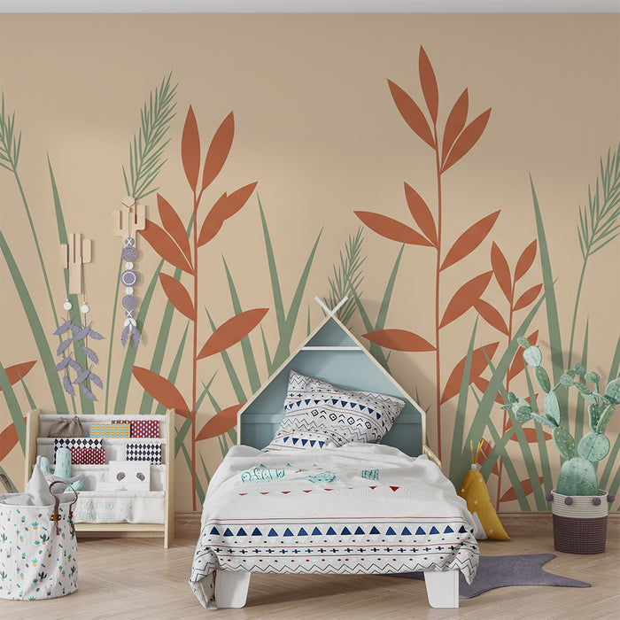 Babyzimmer Tapete | Sanfte Kräuter und Blätter