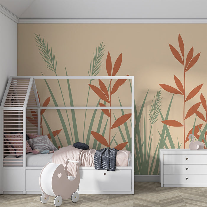 Babyzimmer Tapete | Sanfte Kräuter und Blätter