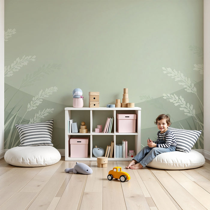 Babykamer behang | Zachte kruiden en kalmerende tinten