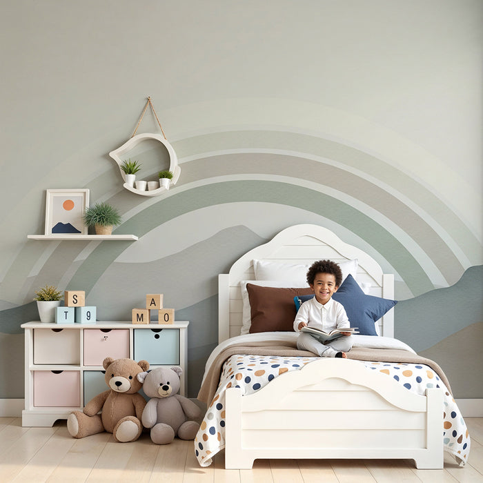 Paberi tapeet beebitoale | Õrnad mäed ja pastelsed vikerkaared