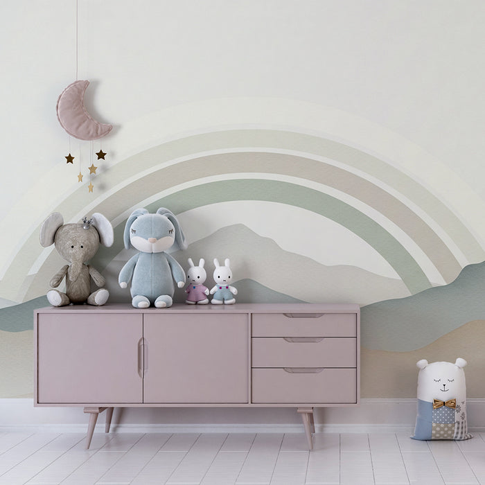 Paberi tapeet beebitoale | Õrnad mäed ja pastelsed vikerkaared
