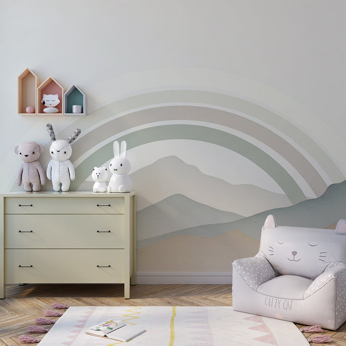Paberi tapeet beebitoale | Õrnad mäed ja pastelsed vikerkaared
