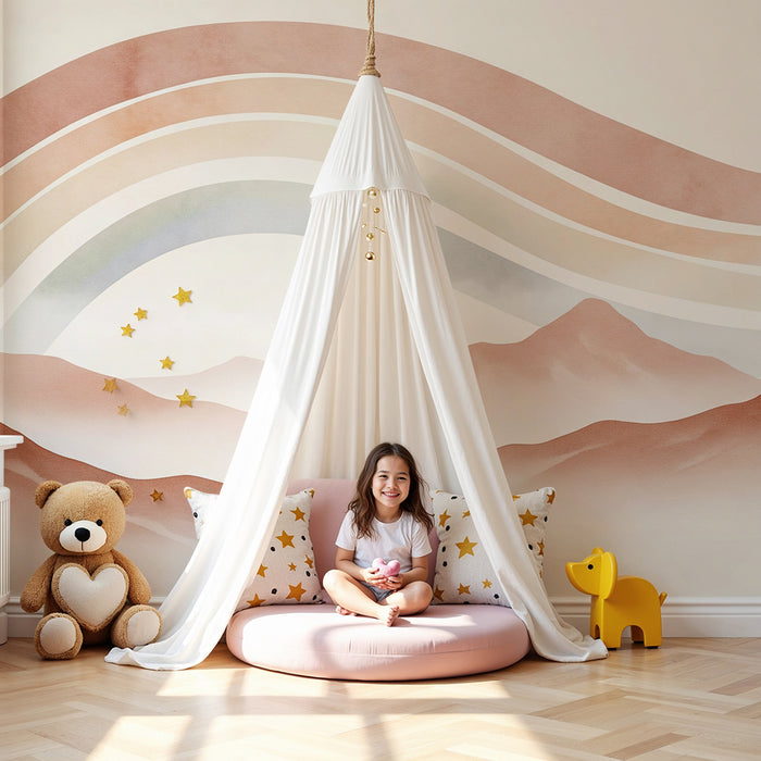 Papel de parede quarto bebê | Απαλά βουνά και απαλά ουράνια τόξα