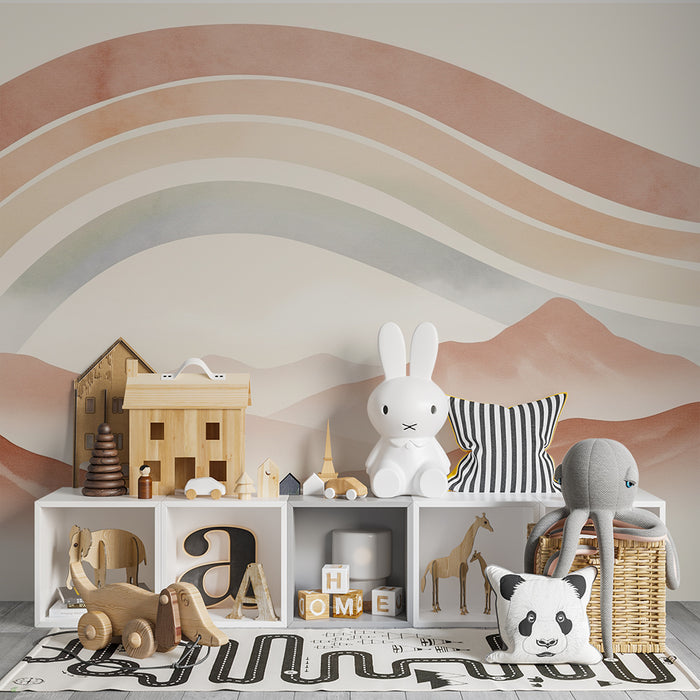Papel de parede quarto bebê | Απαλά βουνά και απαλά ουράνια τόξα