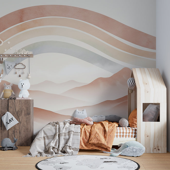 Papel de parede quarto bebê | Απαλά βουνά και απαλά ουράνια τόξα