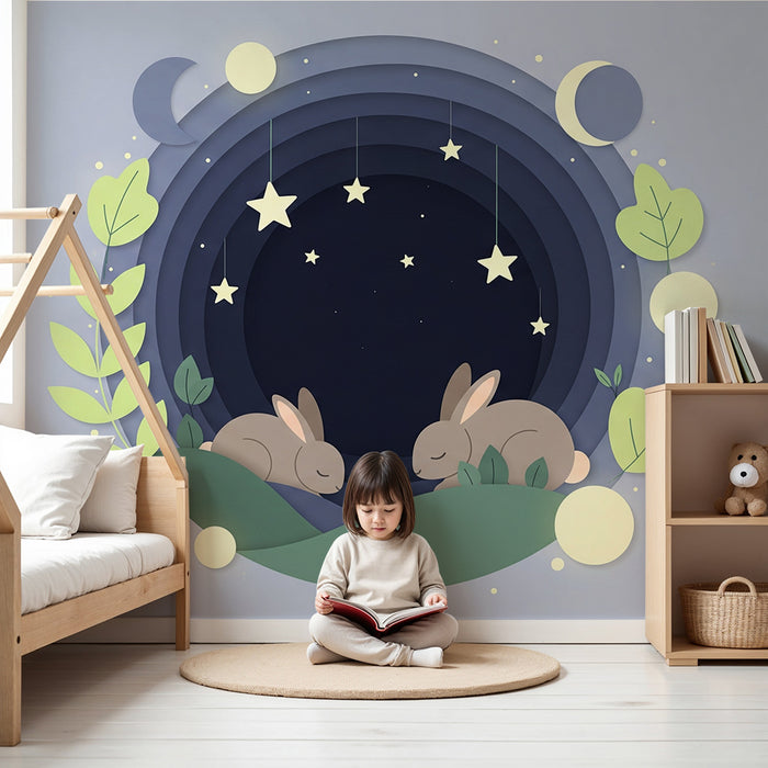 Lastenhuoneen tapetti | Lempeitä öitä jänisten alla tähtien alla