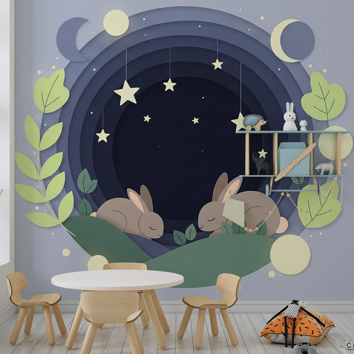 Lastenhuoneen tapetti | Lempeitä öitä jänisten alla tähtien alla