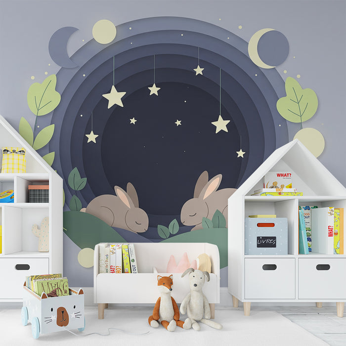 Lastenhuoneen tapetti | Lempeitä öitä jänisten alla tähtien alla
