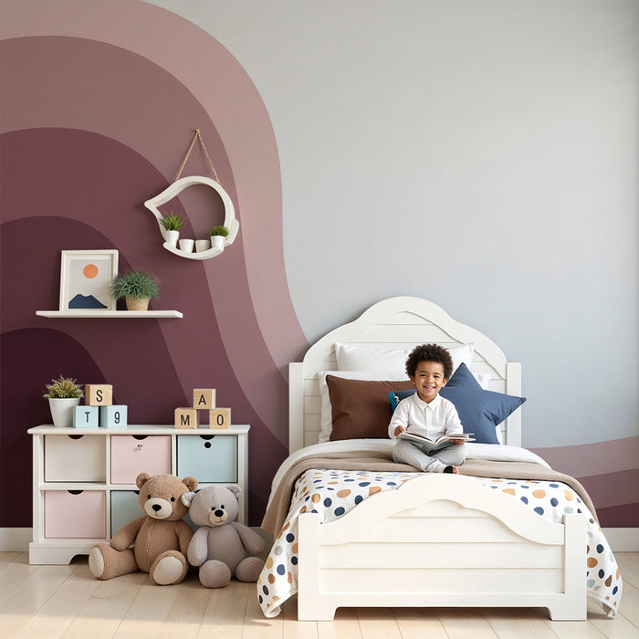 Papier peint chambre bébé | Douces vagues de couleurs pastel en dégradé