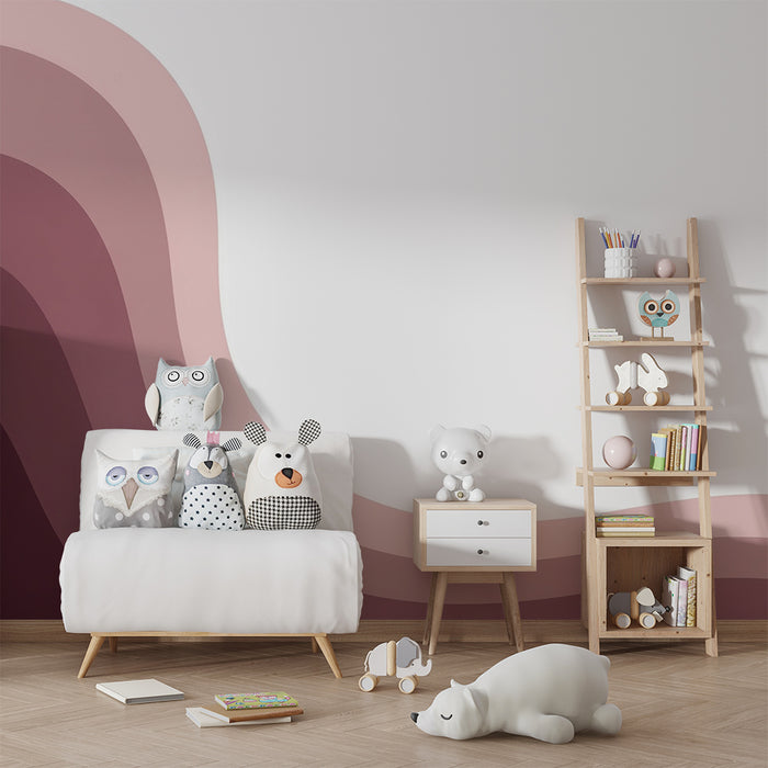 Papier peint chambre bébé | Douces vagues de couleurs pastel en dégradé