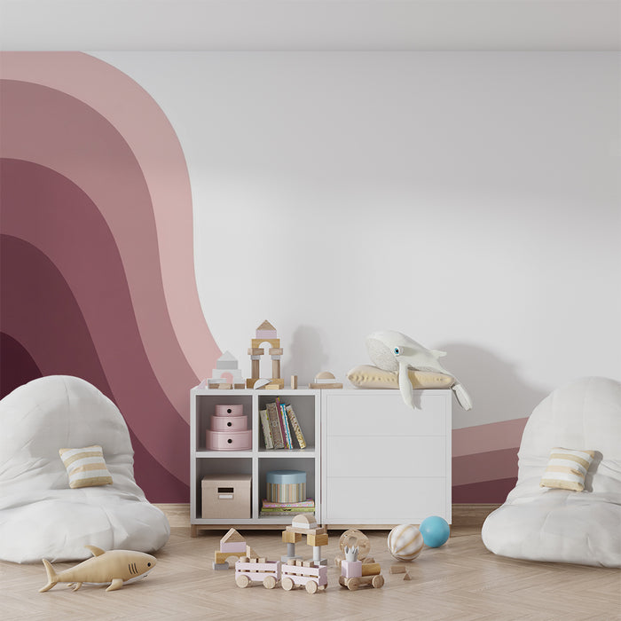 Papier peint chambre bébé | Douces vagues de couleurs pastel en dégradé