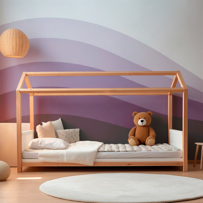 Papel de parede para quarto de bebé | Ondas suaves de violeta e alfazema